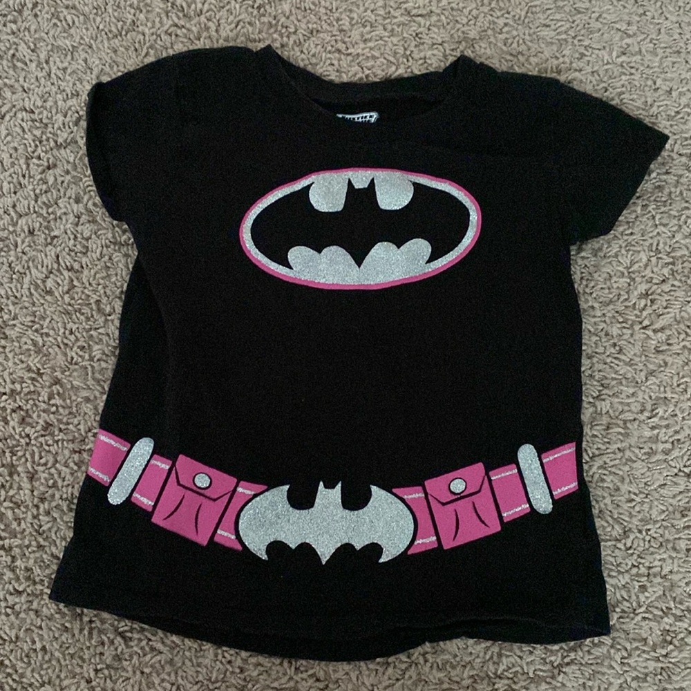 Justice Leage Batman batwoman short sleeve t shirt sparkly superhero DC
